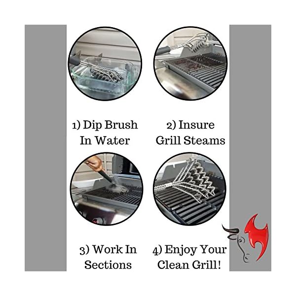 Kona Safe/Clean Grill Brush Bristle Free BBQ Grill Brush 100 Rust Resistant Stainless Steel