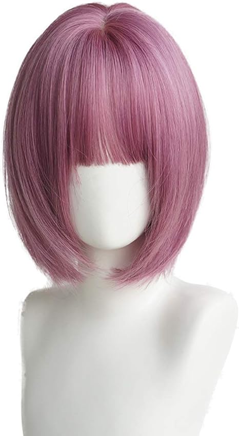 Amazon Co Jp Lifang ウィッグ女性のショートヘアエア前髪気質顔ふわふわショートストレートヘアーボボヘッド丸顔ウィッグセット Color Thin Rattan Color ホーム キッチン