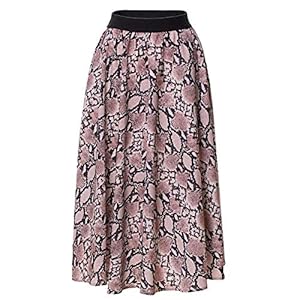 Moda Patrón De Piel De Serpiente Cintura Elástica De Verano Midi Falda Para Las Mujeres Más El Tamaño De Faldas Largas