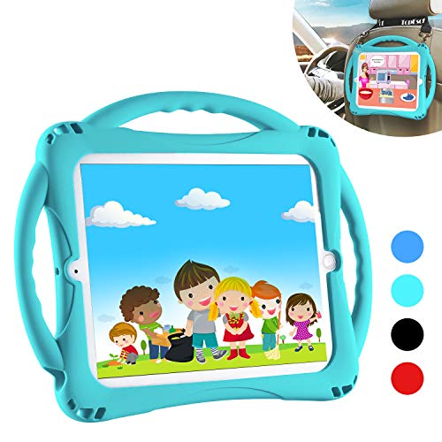 TopEsct iPad 2 Case for Kids. Comes with Adjustable Shoulder Strap,Soft Silicone Childproof Handle Stand Case for Apple iPad 2nd Generation,iPad 3rd Generation,iPad 4th Generation (Turquoise)