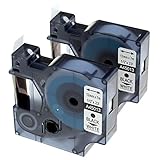 Anycolor Replace DYMO D1 Label Tape 45013 (S0720530) Compatible with DYMO LabelManager 160 280 210D 260P 360D 420P 450D, Black on White Refills, 1/2 Inch × 23 Feet, 12mm × 7m, 2-Pack