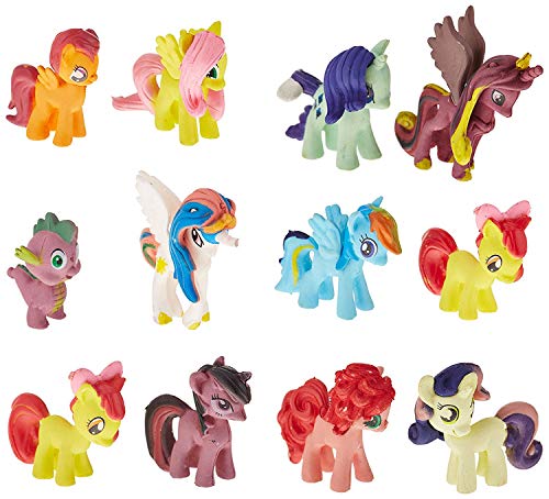 Top Valu 12pcs (1 Dozen) Fast Ship Set My Little Pony Cake Toppers Cupcake Toys PVC Figurines Decoration Life Ornaments Gift Birthday Function Party