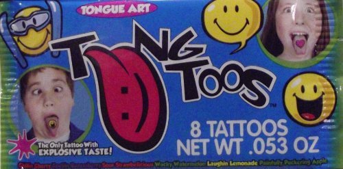 TUNG TOOS FLAVORED TONGUE TEMPORARY TATTOOS, SMILE