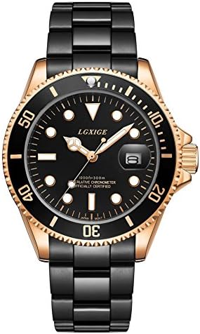 LGXIGE Brand Luxury High Quality Fashion Mens Watches Quartz Steel Waterproof Diver Top Brand Green Wrist Watch