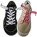 FOOTMATTERS No Tie Shoe Laces for Kids and Adults - Elastic Curly Shoelaces for Sneakers - Black - 2 Pairs