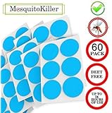 Mosquito Repellent Patches, Natural Fly Pest Control, 24-Hour Protection 60-Count Pack Resealable Non-Toxic  Apply to Skin and Clothes, Adult, Kid