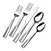 KISKISTONITE Flatware, 5-Piece Set Stainless Steel Cutlery with Arabesque, Dinnerware Fork Knife Spoon, Service for 1