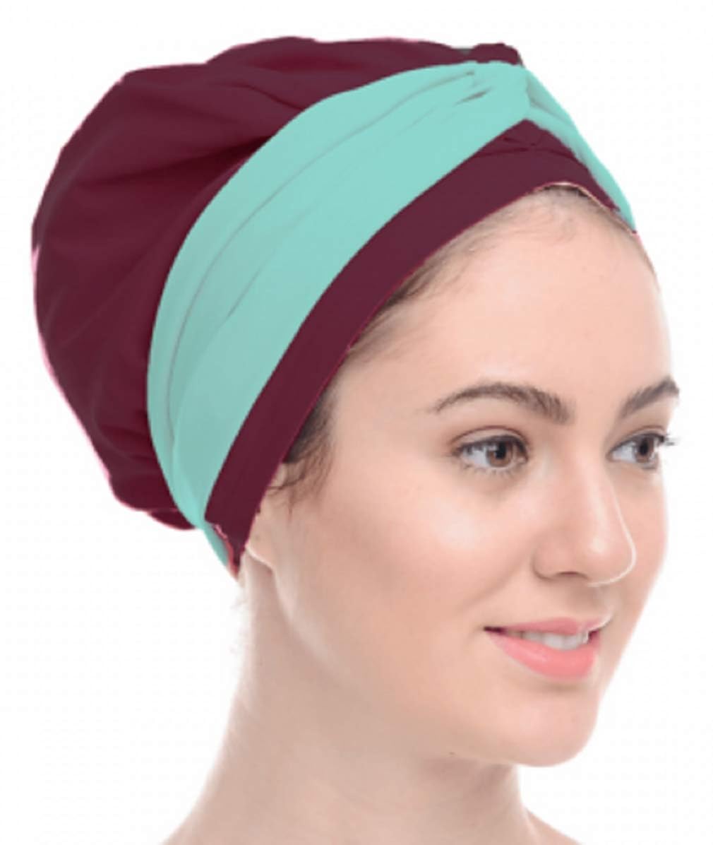 Women Chiffon Turban Long Ties Fitted Lined Head Wrap Muslim Hijab Summer Maroon Green Amazon In Clothing Accessories