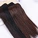 2 Pieces Black Clip in Hair Extensions Human Hair 14inch,Straight hair Hairpiece About 25g/pc,Cand Be Dyed