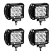 LED Light Bar YITAMOTOR 4PCS 4Inch 18W LED Work Light Flood LED Light Pods Offroad Lights Driving Lamp Fog Lights Waterproof Truck Pickup SUV ATV UTV 4WD 12V 24V, 3 Years Warranty