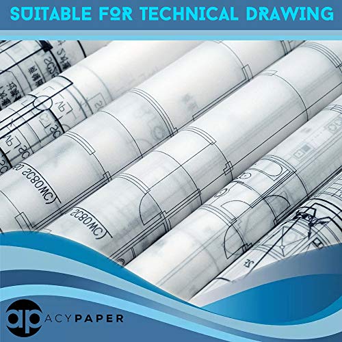 ACYPAPER Plotter Paper 24 x 150, CAD Paper Rolls, 20 lb. Bond Paper on 2" Core for CAD Printing on Wide Format Ink Jet Printers, 4 Rolls per Box. Premium Quality - Thumbnail 5
