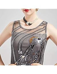 Coucoland 1920s - Collar de perlas de imitación de los años 20, collar de perlas Gatsby de los años 20, accesorios de perlas Flapper de dos tonos, estilo de costura