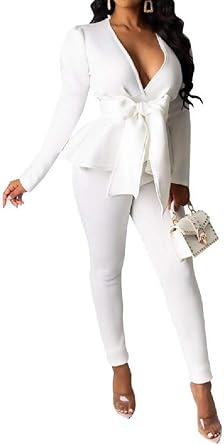 amazon white pants suit