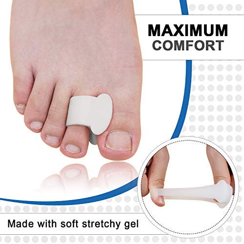 Skyfoot\'s Toe Separator for Bunion - Overlapping Toe Spreader Gel Toe Spacer Pack of 6 (Beige)