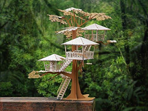 Super Deluxe Tree House Model Kit, 17" Tall, Laser Cut Parts