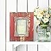 Stonebriar Distressed Wood Photo Frame with Vintage Decorative Trim, 4 by 6-Inch, Worn Red