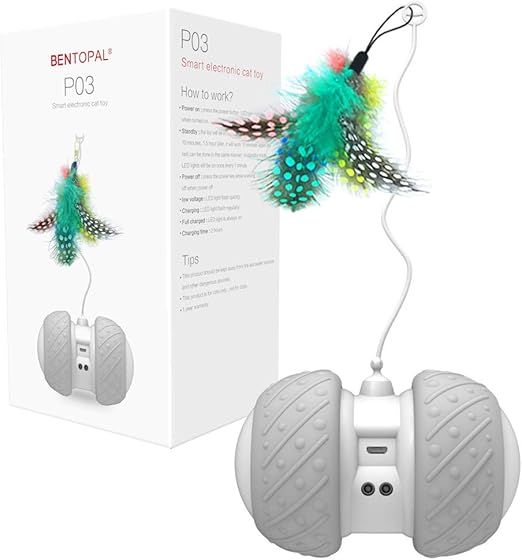 BENTOPAL Automatic Cat Toys Interactive Cat Feather Toys, Pet