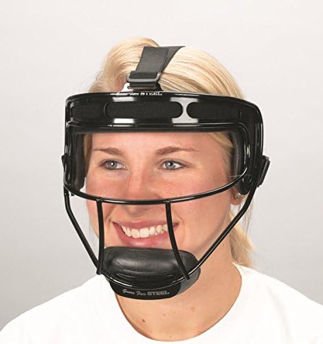 Game Face Softball Safety Mask with Red Ponytail