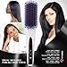 Hair Straightener Brush by And He is Done - Best 2 in 1 Ionic Hair Straightener Brush with Heat Resistant Glove Carrying Bag -Anti-scald, Anti-static, Adjustable Temperature - no More Damaged Hair