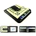 Enimay Genuine Leather Metal Money Spring Clip Horizontal Bifold Wallet ID Holder Black