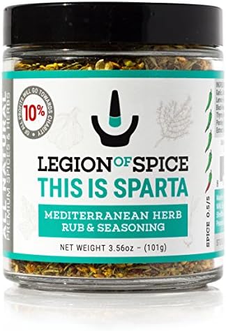 Legion Of Spice This Is Sparta - Premium Mediterranean Seasoning - Ideal For Roasted Chicken Thighs, White Fish, Pizza, Pasta, and Eggs - Organic Italian Seasoning - Mediterranean Spices Non-GMO