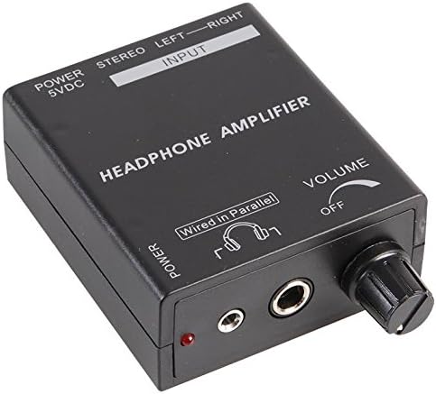 RCA & 3.5mm Black Compact Stereo Headphone Amplifier (97x64x30mm)