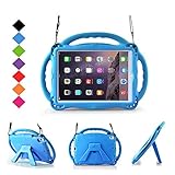 BMOUO Kids Case for New iPad 9.7 2018/2017 - Shoulder Strap Shockproof Handle Stand Case for iPad 9.7 inch 2018 (iPad 6th Generation) / 2017 (5th Gen) iPad 9.7 / iPad Air/iPad Air 2 - Blue