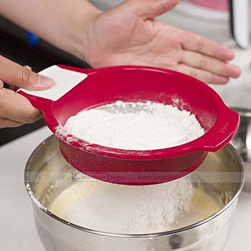 Astra Gourmet 1pc Fine Mesh Strainer/Flour Sieve/Icing and Sugar Sifter,6 1/2" by 2 1/2", Made of Plastic and Stainless Steel(Hot Pink) - Thumbnail 4