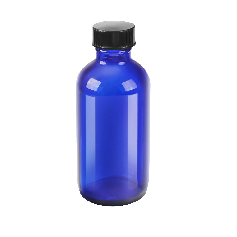 12 pack 4 oz 120 ml Cobalt Blue Glass Boston Bottle Bottles with Black Phenolic Cone Lined Caps,Perfect Reusable Bottles for Essential Oils,Cleaning Products,Lotion,Aromatherapy.