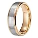 Shuremaster 8mm Mens Womens Tungsten Wedding Bands Rose Gold/Blue/Black Brushed Two Tone Comfort Fit Size 6-13