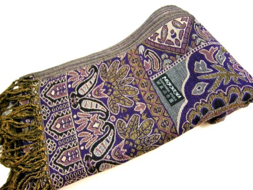 Womens Warm Jacquard Paisley Pashmina Shawl Wrap Thick Scarf (Various Colors)