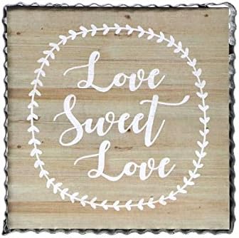 SANY DAYO HOME 6 x 6 inches Wooden Box Sign and Inspirational Quotes Reminder for Home Decor with Galvanized Sheet Shell - Love Sweet Love