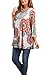 LISTONE Women V Neck Lace Up Floral Print 3/4 sleeve causal blouse tops