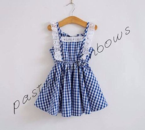 blue and white gingham dress