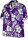 Hibiscus Blossom 100% Cotton Hawaiian Shirt Purple XL 410-3589