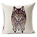 Kingla Home Wolf Pattern Cushion Cover Cotton Linen Square Decorative Throw Pillow Cases 18 X 18 Inch
