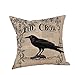Halloween Crow Pillow Case,Allywit Happy Halloween Pillow Cases Crow Linen Sofa Cushion Cover Home Decor (K)