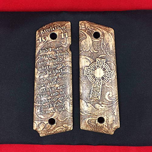 1911 Grips - Revelation 19:11, Full-Size designer wooden pistol grips
