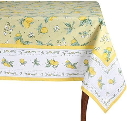 Mahogany Lemon Dijon Square Tablecloth, Dijon Yellow