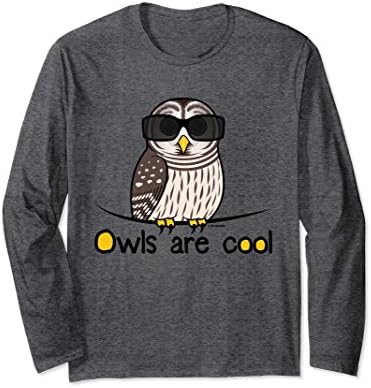 Unisex Funny Owls Are Cool Cute Cartoon Bird Shirt XL: Dark Heather