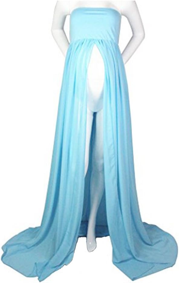 Maternity Dresses Strapless Gown, Sexy Pregnant Women Photography Props Split Front Off Shoulder Dress for Pregnant Women Photos Shoot
