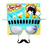 Sunstaches Statue of Liberty with Black Mustache Sunglasses, Instant Costume, Party Favors, UV400