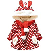 Garsumiss Baby Girl Jacket Thick Winter Hoodie Rabbit Bunny Coat Toddler Outerwear Red