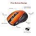 EagleTec MR5M2509 2.4GHz Wireless Optical Mouse, Switchable DPI 1000/1500/2000,5 Buttons, Nano USB Receiver (Metallic Orange Color)