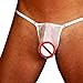 Honanda Mens Sexy Hot See Through G-String T-back Underwear Thong (White)