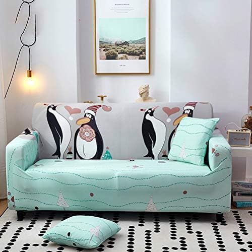 Stretch Sofa Cover, 1 2 3 4 Seater Printed Polyester Four Seasons Universal Sofa Slipcovers, Elastic Chair Loveseat Couch Covers for Living Room,05,2Seater145*185cm