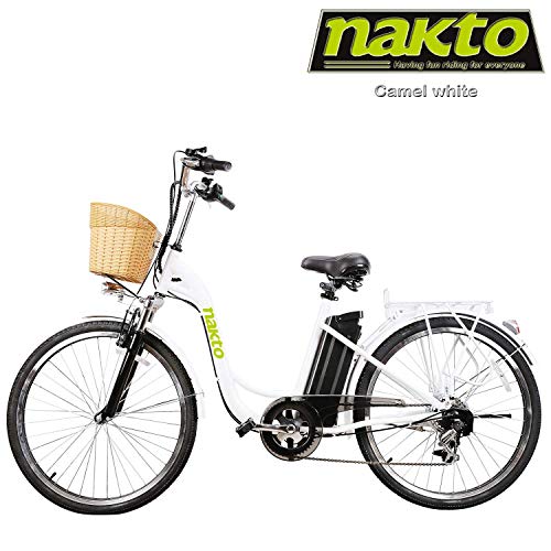 nakto Adult Electric Bicycles 26" Electric Bikes for 36V/10Ah/12Ah Ebikes(Camel White) nakto Adult Electric Bicycles 26" Electric Bikes for 36V/10Ah/12Ah Ebikes(Camel White)