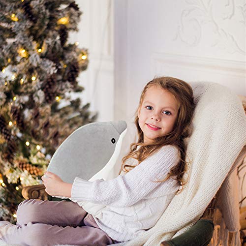 Surakey Kuscheltier Delfin 50 cm - Süße Delfin Plüschtier, Stofftier Delfin Kissen Puppen Spielzeug Geschenke für Kinder Mädchen Jungen Freunde, Blau – Bild 6
