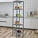 SONGMICS 5-Tier Bamboo Bathroom Shelf, Narrow Shelving Unit, Multifunctional Storage Rack, Corner Rack, for Kitchen, Living Room, Bedroom, Entryway, Bathroom, Grey UBCB55GY