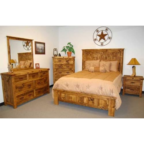 Buy 5 Piece Reclaimed Look Bedroom Set King Size Bed